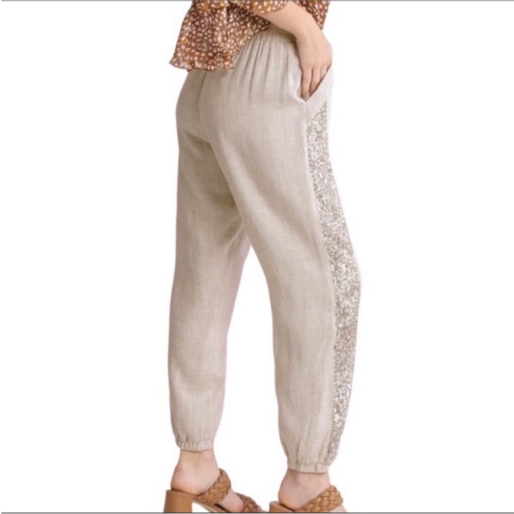 UMGEE linen sequins jogger pants L